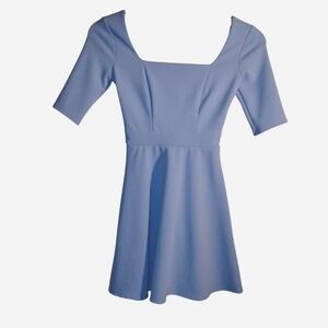 B. Darlin Cornflower Blue Square Neck Skater Dress - Junior’s Size 1/2